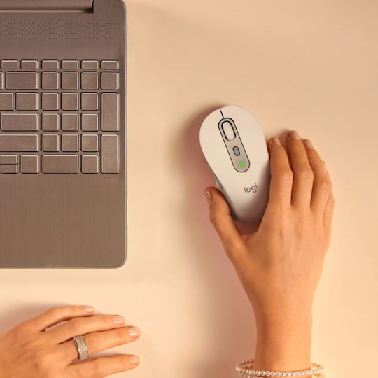 Logitech Signature M650 L For Business Ασύρματο Bluetooth Ποντίκι Off-white Large