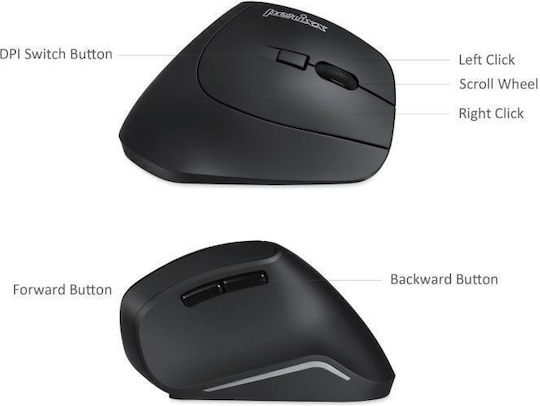 Perixx Perimice-715 II Wireless Ergonomic Vertical Mouse Negru