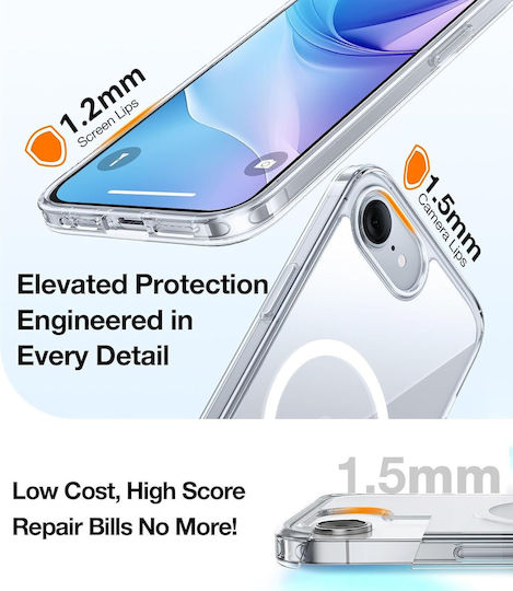 Torras Diamond-mag Back Cover Silicon Transparent (iPhone 17e / 16e)