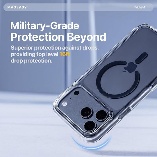 Mageasy Handyhülle Bright M Magsafe Transparent Koralle Für iPhone 17 Pro