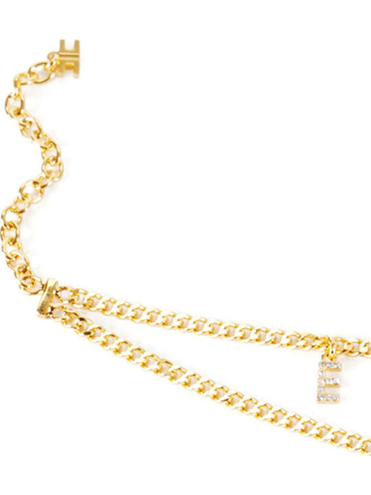 Elisabetta Franchi Vergoldetes Fußarmband aus Messing