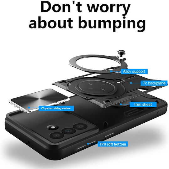 Hurtel Back Cover Πλαστικό / Σιλικόνης Μαύρο (Galaxy A17Oppo A17)