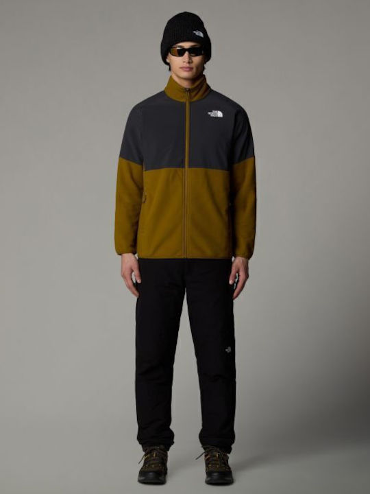 Glacier Cardigan Fleece pentru Bărbați Moss Green-asphalt Grey
