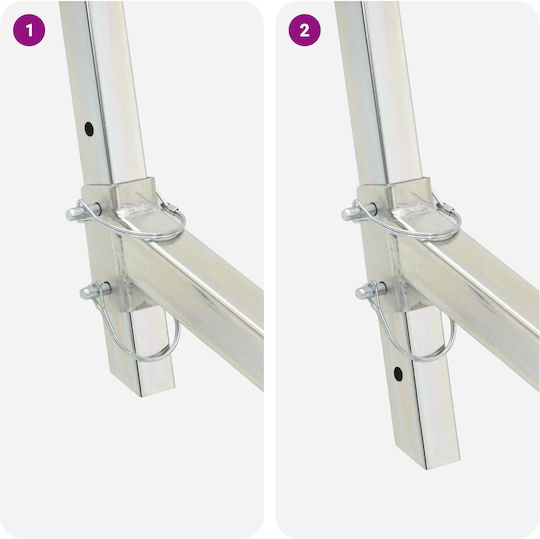 Vidaxl Adjustable Boat Trailer Pneumatic Tires Silver
