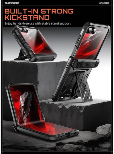 Supcase Unicorn Beetle Pro Book Silikon / Gehärtetes Glas / Kunststoff Schwarz (Galaxy Z Flip8)