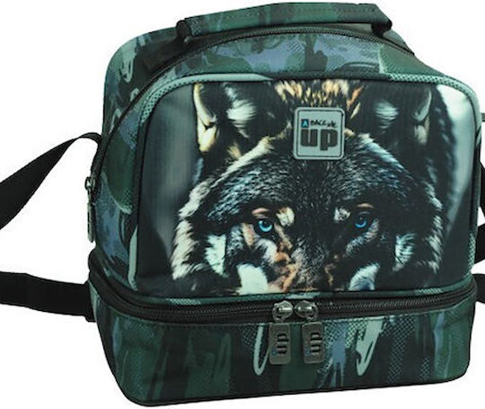 Back Me Up Blue Eye Wolf Husă Izotermică Școlară Pentru Prânz Albastră