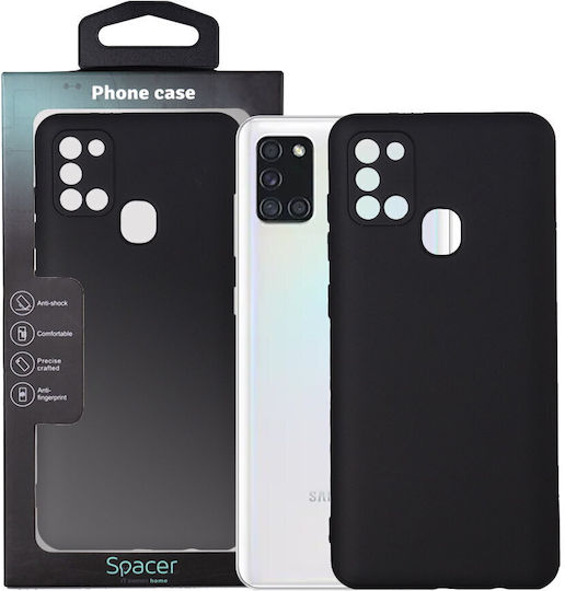Husă Telefon Spacer Samsung Galaxy A21s Grosime 2mm Material Silicon Flexibil + Interior Microfibră Negru "sppc-sm-gx-a21s-slk"
