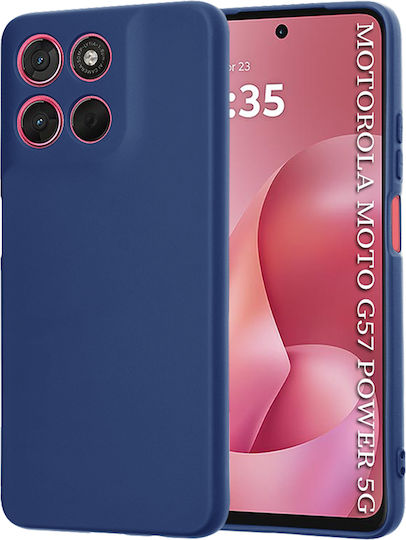 Techsuit Softflex Motorola Moto Back Cover Silicone Navy Blue for Motorola Moto G57 Power G67 Power