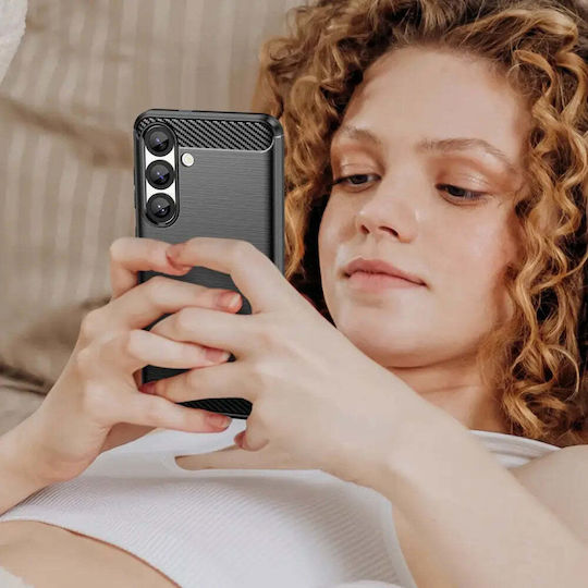 Hurtel Carbon Back Cover Σιλικόνης Μαύρο (Redmi A5)