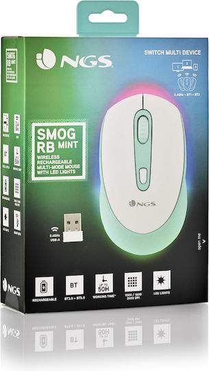 NGS Multimode Smog Kabellos Bluetooth Maus Weiß