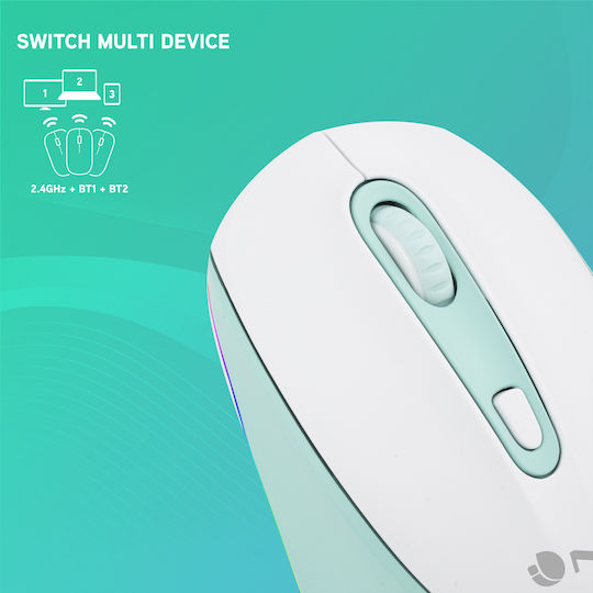 NGS Multimode Smog Kabellos Bluetooth Maus Weiß