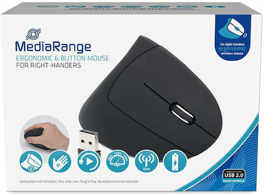 MediaRange MROS232 Wireless Ergonomic Vertical Mouse Negru