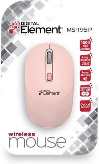 Element MS-195P Ασύρματο Bluetooth Ποντίκι Ροζ