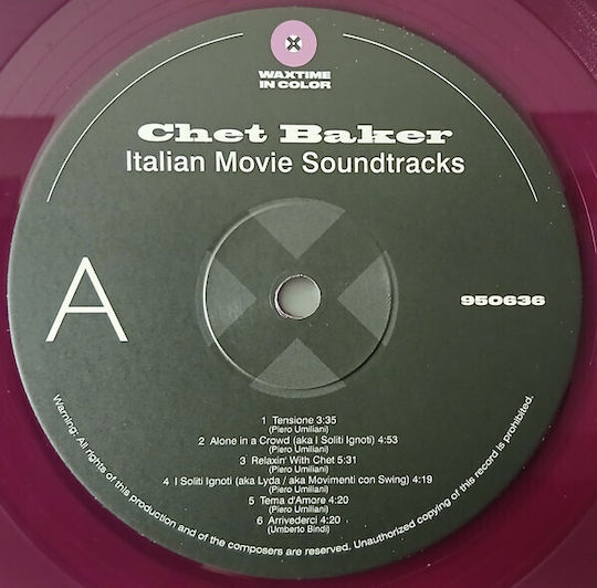 Chet Baker Italian Movie Soundtracks Vinyl