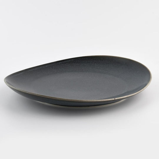 Duka Shallow Plate Made of Black Porcelain 28cm