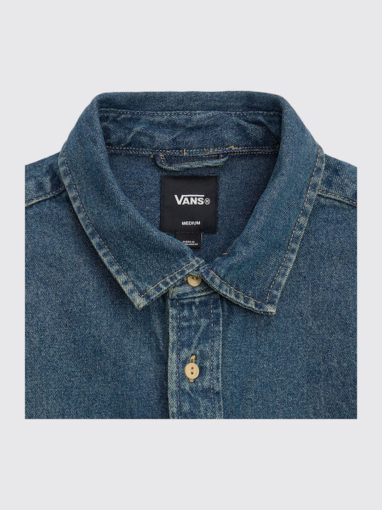 Overshirt Din Denim Cu Mânecă Lungă Albastru