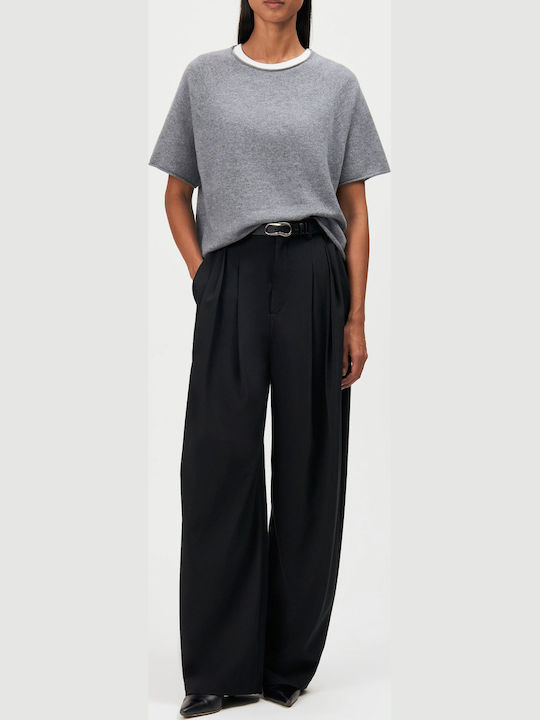 Damen Oversized T-Shirt Grau Melange