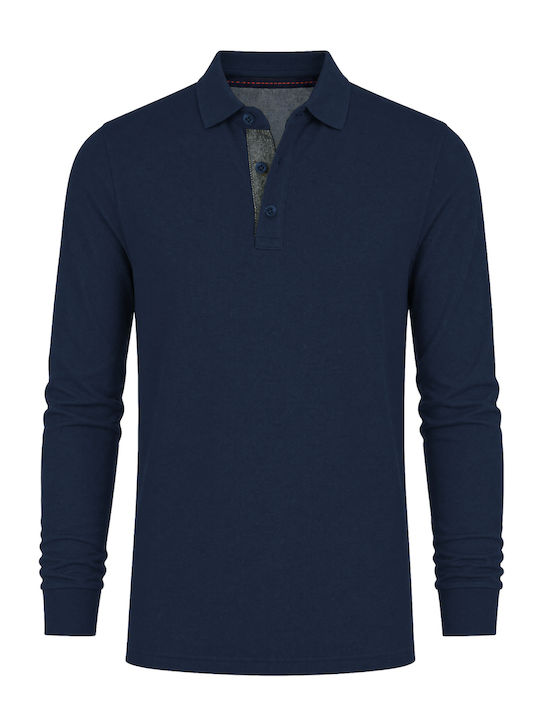 Polo Langarmbluse Marineblau