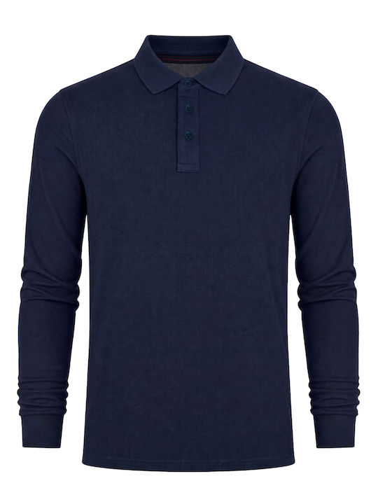 Polo Langarmbluse Marineblau