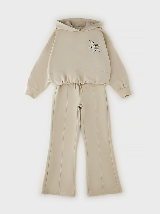 Kinder Trainingsanzüge Beiges Sweatpants Set 2Stücke