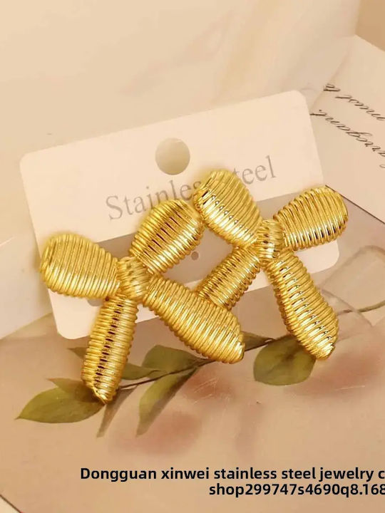 Earrings Made Of Gold Plated Steel Earrings Made Of Gold Plated Steel