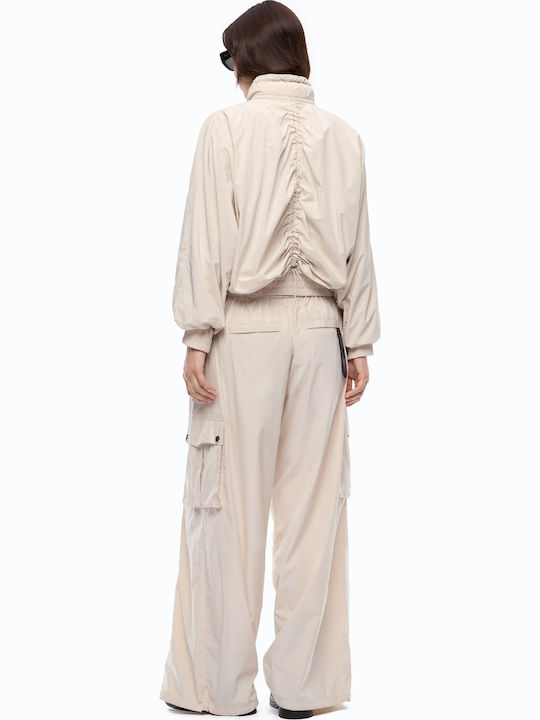 Pinko Γυναικεία Ζακέτα με Φερμουάρ Beige Pinko Γυναικεία Ζακέτα με Φερμουάρ Beige