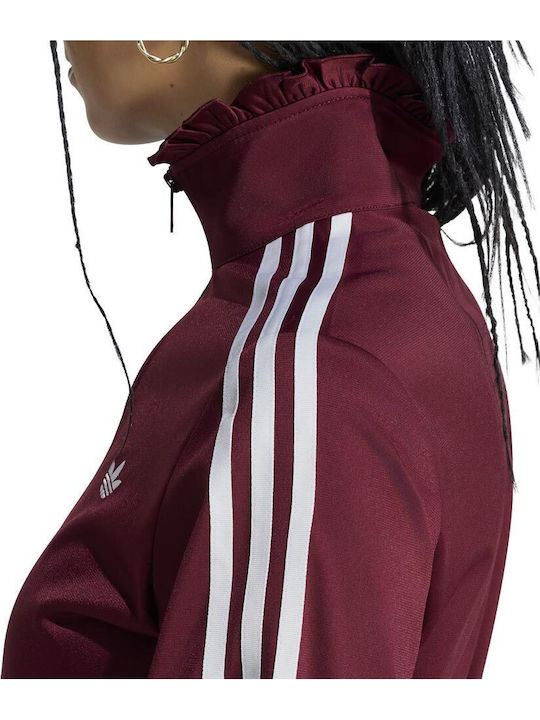 Firebird Track Top Women's Athletic Cardigan Burgundy