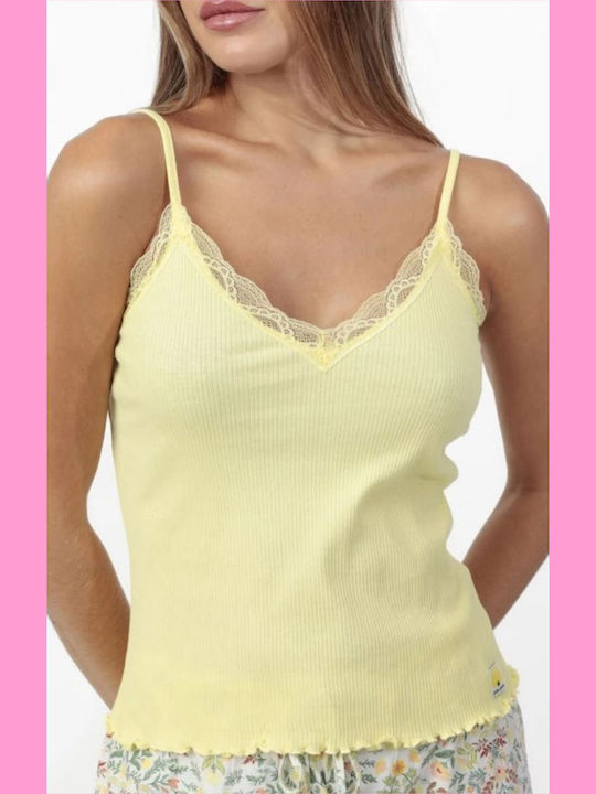 Admas Καλοκαιρινό Βαμβακερό Babydoll Κίτρινο