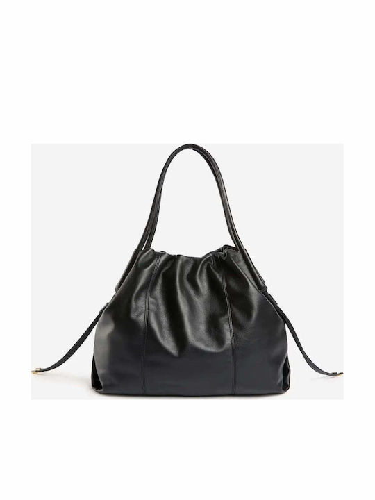 Leder Damen Handtasche Schulter Schwarz