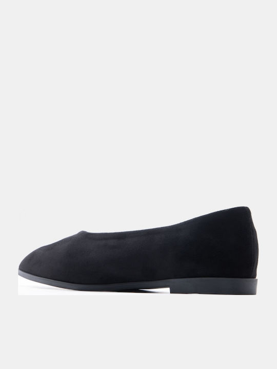 Women's Pointed Toe Ballerina Shoes In Black Colour