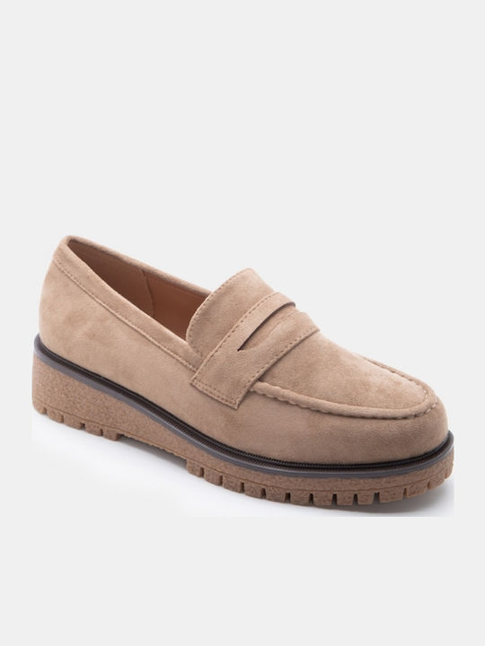 Women's Moccasins In Beige Colour