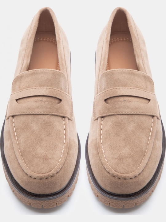 Women's Moccasins In Beige Colour