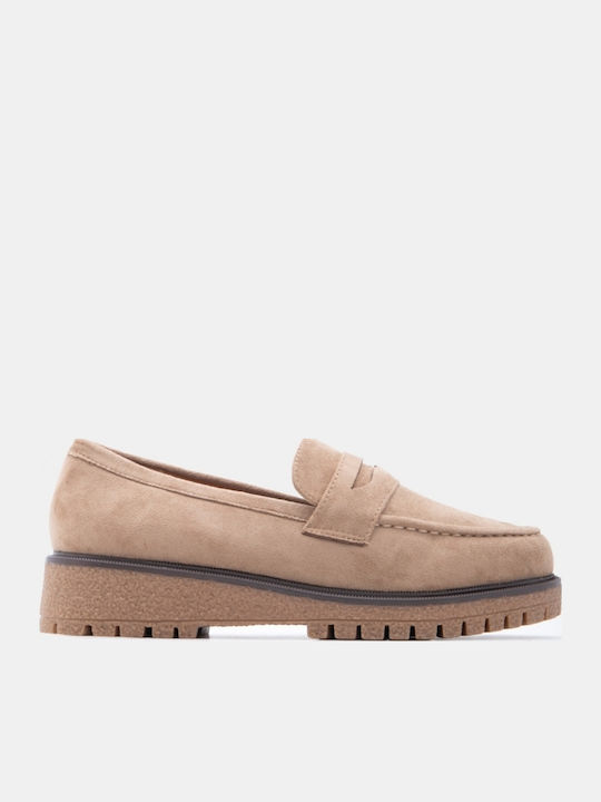 Women's Moccasins In Beige Colour