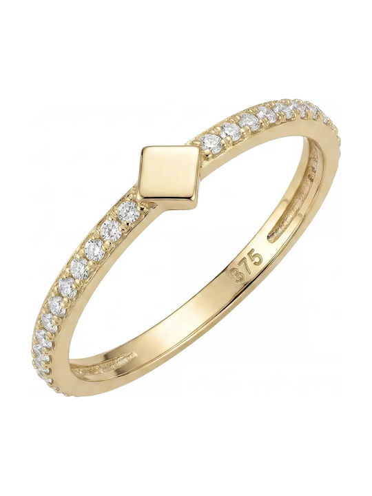Damentagring mit Zirkon aus 9K Gold