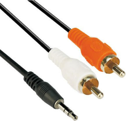 VCom Cablu Audio 3,5 mm Male - 2x RCA De Sex Masculin Negru 10m CV212-10m