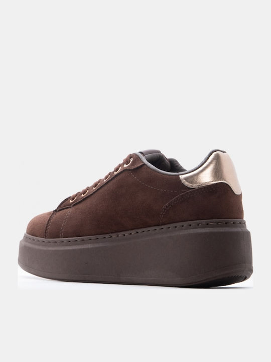 Damen Flatforms Sneakers Dunkelbraune
