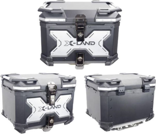 X-Land Motorcycle Top Case Aluminum 45lt Black