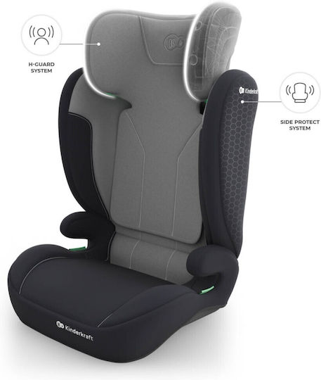 Kinderkraft i-Spark 2 Plus Столче за кола с висока облегалка i-Размер Сив