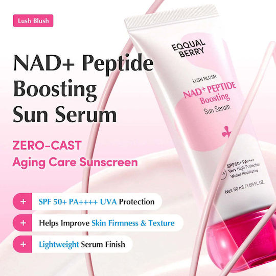 Eqqualberry Serum facial Nad+ SPF50 cu peptide pentru strălucire 50ml