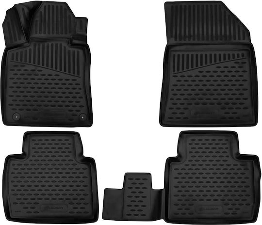 Novline Set of Front and Rear Mats 4pcs Tray Type for Peugeot 508 2019+ Black