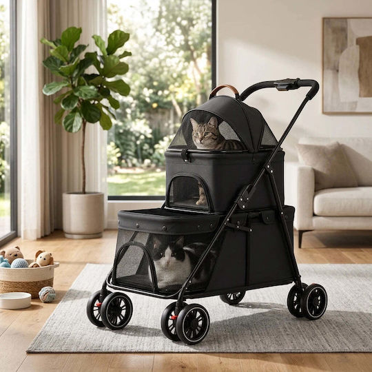 Carrier Carrier Hundetragetasche für Hunde und Katzen bis 25kg Schwarz M77xP47xH98cm