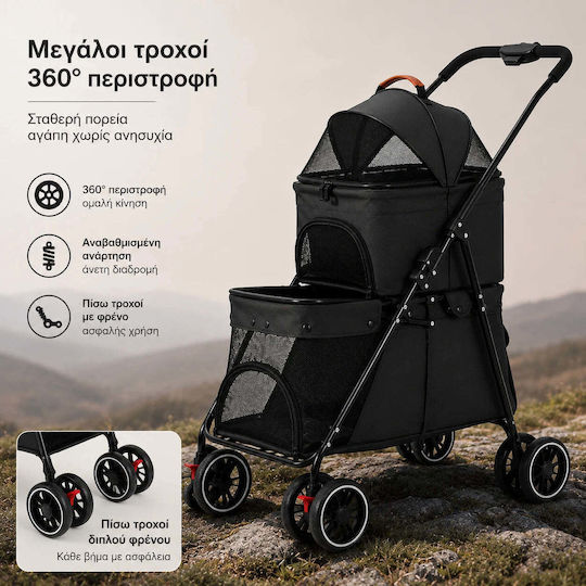 Carrier Carrier Hundetragetasche für Hunde und Katzen bis 25kg Schwarz M77xP47xH98cm