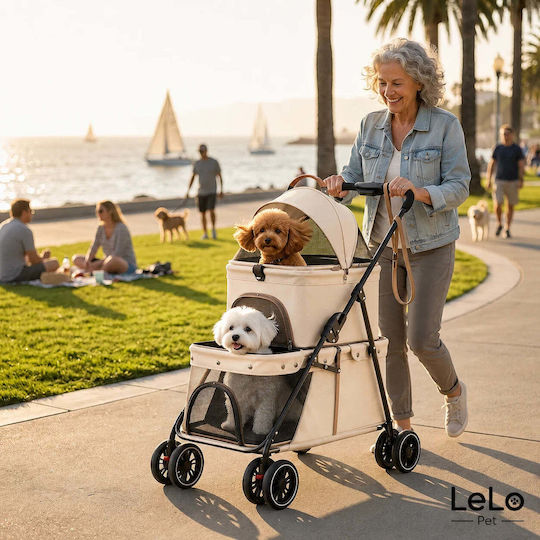 Carrier Stroller for Dog / Cat Transport up to 25kg Brown