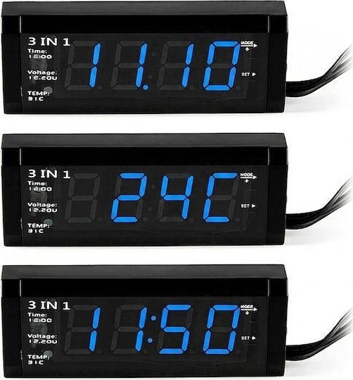 Uhr und Spannungsmesser Für das Auto 18mm zur Montage auf Dashboard