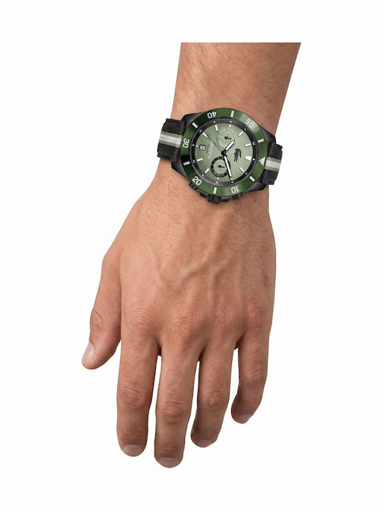 Lacoste Toronga Мъжки Часовник 44mm На Батерия с Зелен Текстилен Каишка Lacoste Toronga Мъжки Часовник 44mm На Батерия с Зелен Текстилен Каишка