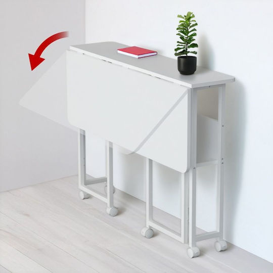 Corner Desk with Adjustable Height 100x73x75cm White
