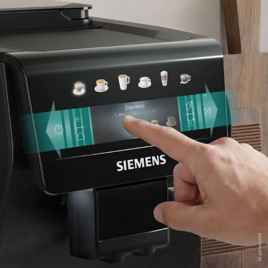 Siemens Eq600 Iaroma Αυτόματη Μηχανή Espresso Εντοιχιζόμενη 1500W Πίεσης 15bar με Μύλο Άλεσης Μαύρη TP603E08