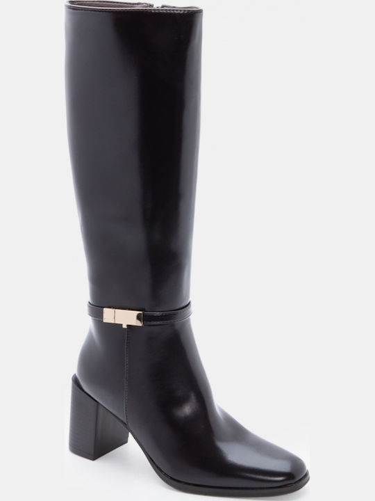 Damenstiefel mit Mittelhohem Absatz und Braun mit Pelz