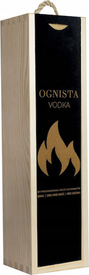 Cutie din lemn Fire + Sticlă de vin Vodcă Alcool