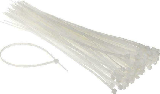 Sapiselco Πλαστικά Δεματικά Καλωδίων 200mmx2.5mm σε Λευκό χρώμα (100τμχ) SEL.2.205